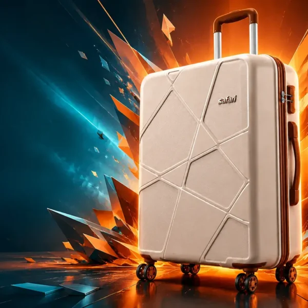 1 Futuristic safari suitcase with dynamic fragments