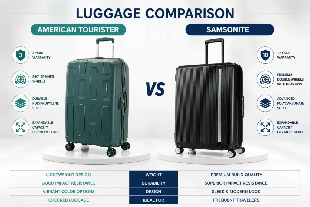 Luggage comparison American Tourister vs Samsonite