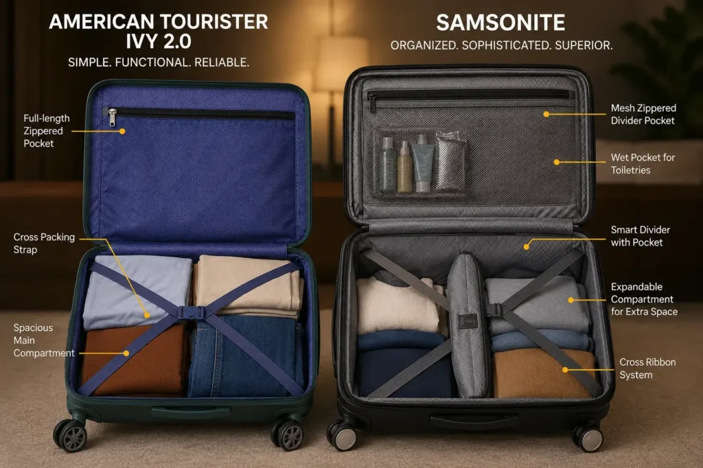 Luggage comparison American Tourister vs Samsonite 2