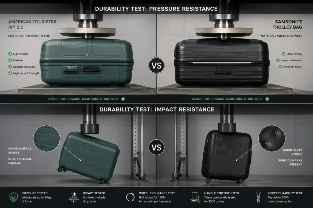 Samsonite vs American Tourister Suitcase durability test comparison