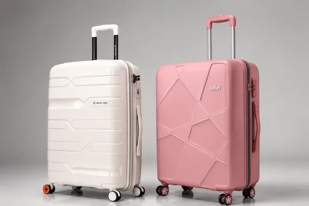 2 Modern luggage duo in studio setting Nasher Miles vs Safari