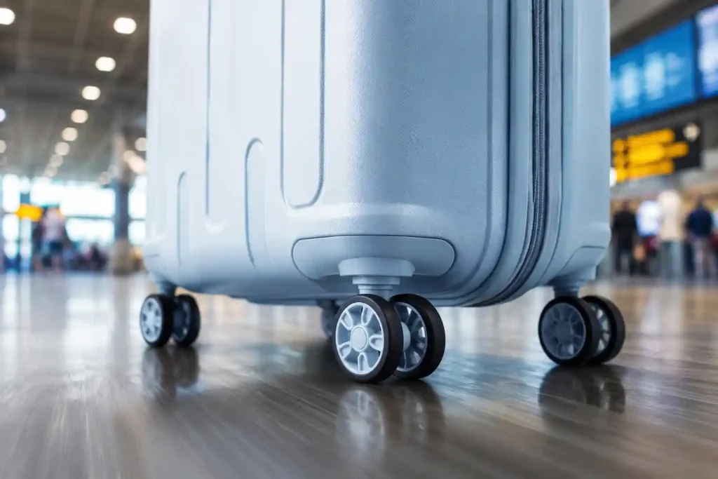 4 Rolling suitcase in airport terminal VIP vs American Tourister
