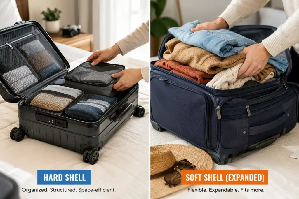 5 Split Luggage Packing Comparison