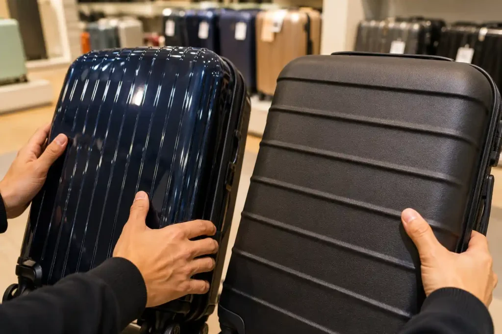 8 Suitcase comparison in retail store