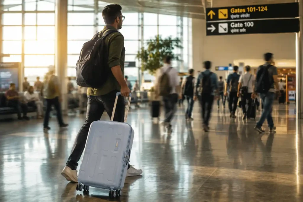 9 Busy airport journey in motion