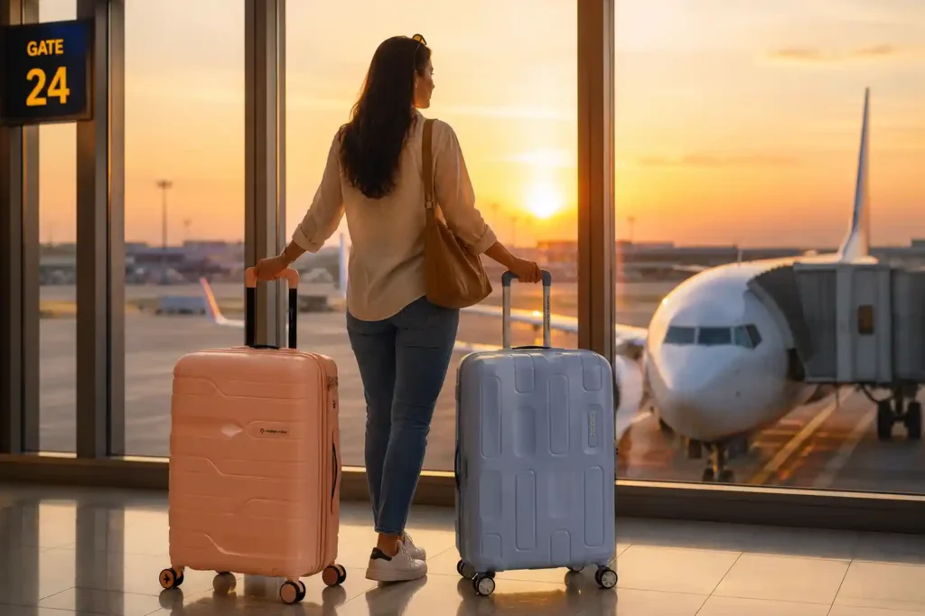 9 Contemplative traveler at sunset gate
