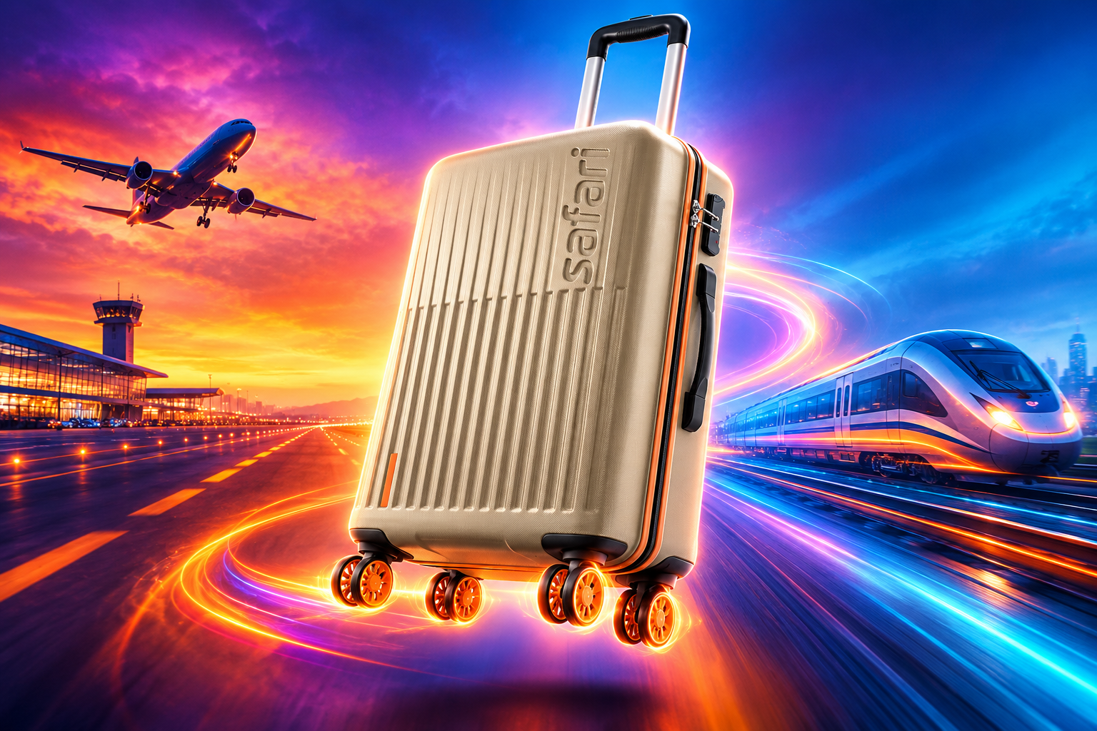 1 Safari Astra Neo 8 Wheels 66cm Medium Size Check-in Trolley Bag
