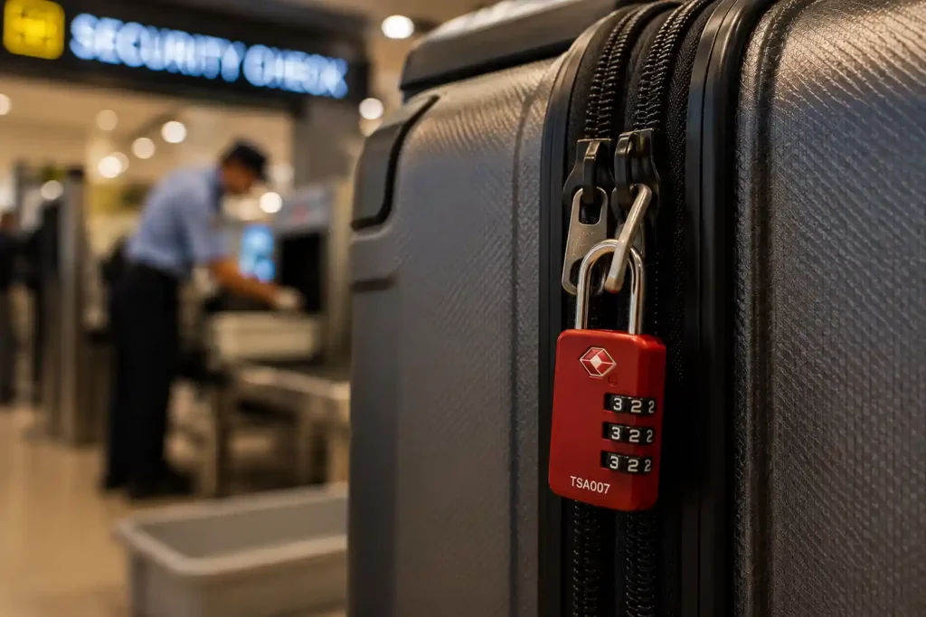 20 red diamond TSA-approved luggage lock ABS vs Polycarbonate luggage
