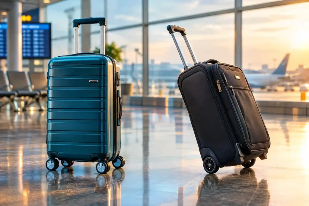 2 Sunlit Airport Luggage Duo Spinner vs Roller Luggage