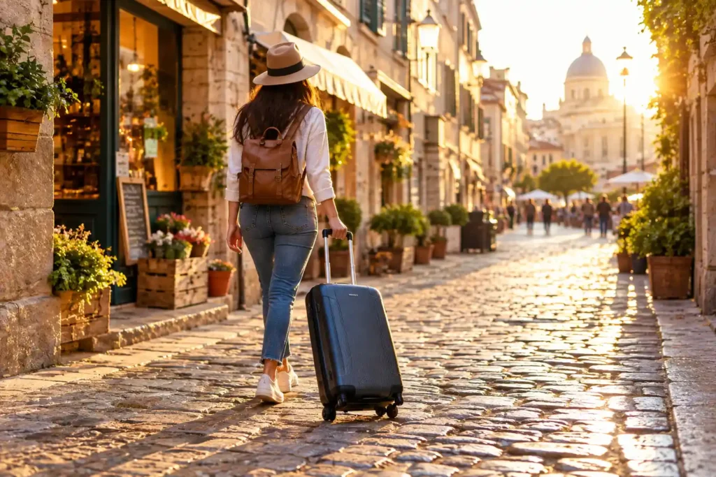3 Golden Hour Wanderer Spinner vs Roller Luggage